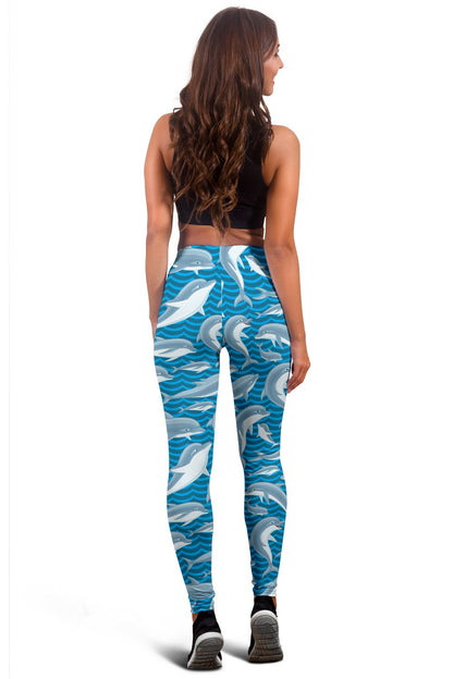 Dolphin Cute Print Pattern Women Leggings
