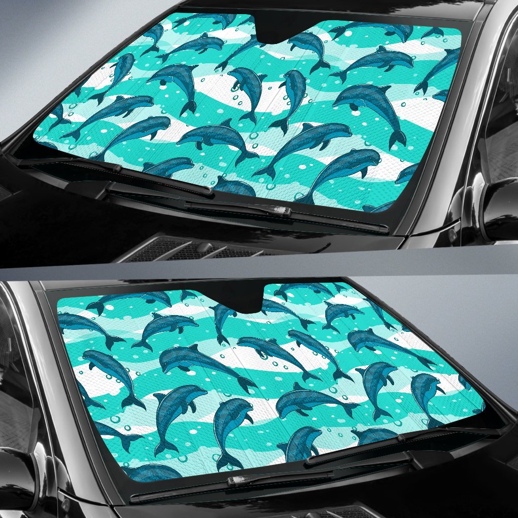 Dolphin Design Print Pattern Car Sun Shade For Windshield