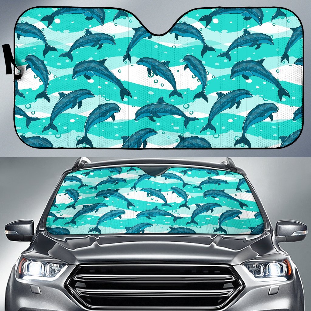 Dolphin Design Print Pattern Car Sun Shade For Windshield