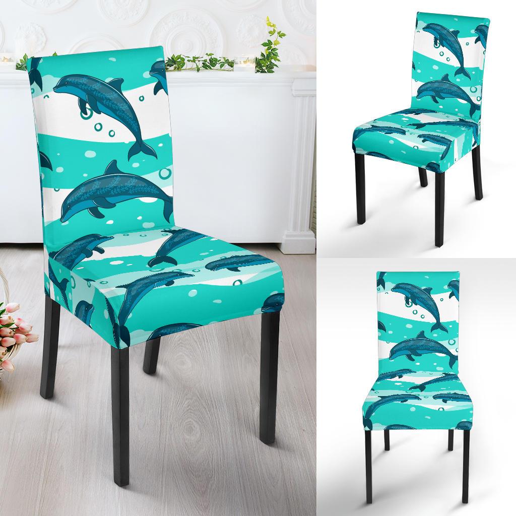 Dolphin Design Print Pattern Dinning Chair Slipper-JTAMIGO.COM