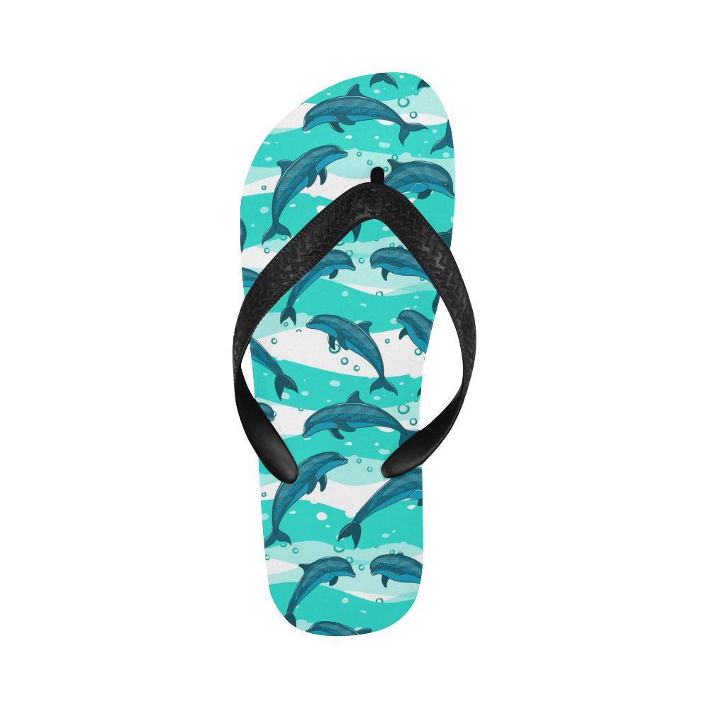 Dolphin Design Print Pattern Flip Flops-JTAMIGO.COM