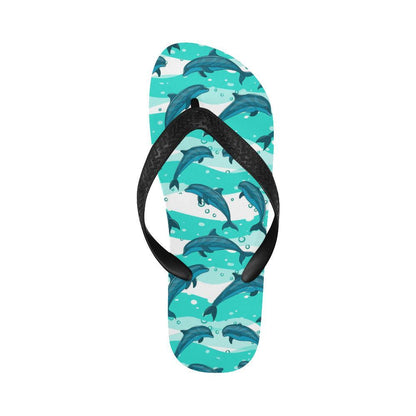 Dolphin Design Print Pattern Flip Flops-JTAMIGO.COM
