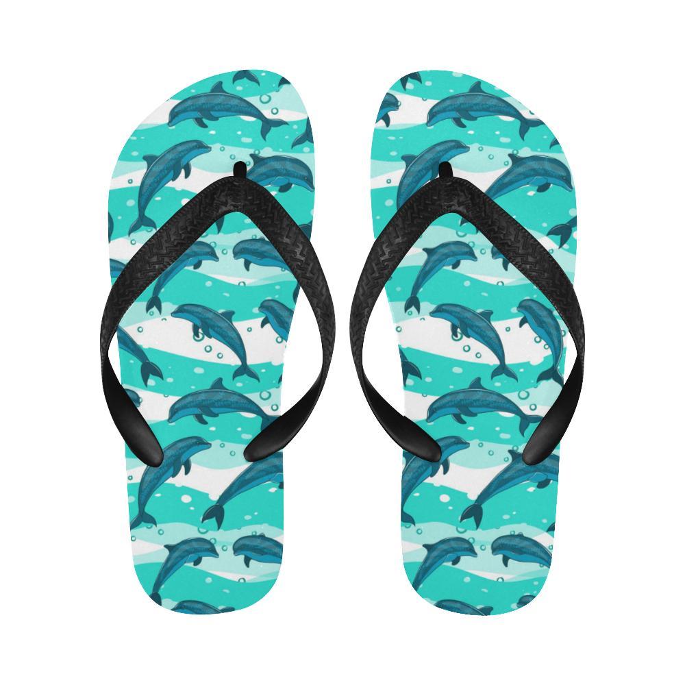 Dolphin Design Print Pattern Flip Flops-JTAMIGO.COM