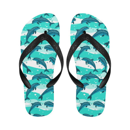 Dolphin Design Print Pattern Flip Flops-JTAMIGO.COM