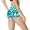 Dolphin Design Print Pattern High Waisted Spandex Shorts-JTAMIGO.COM