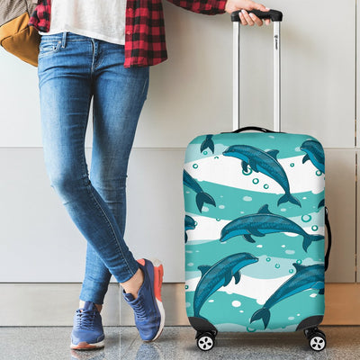 Dolphin Design Print Pattern Luggage Cover Protector
