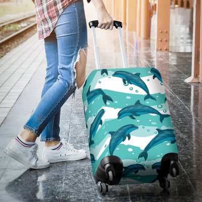 Dolphin Design Print Pattern Luggage Cover Protector