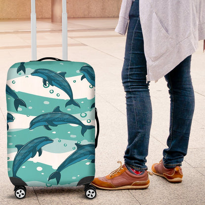 Dolphin Design Print Pattern Luggage Cover Protector