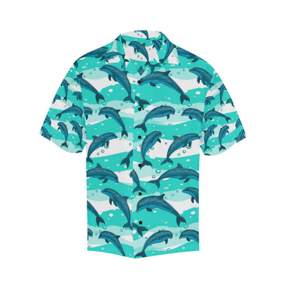 Dolphin Design Print Pattern Men Aloha Hawaiian Shirt
