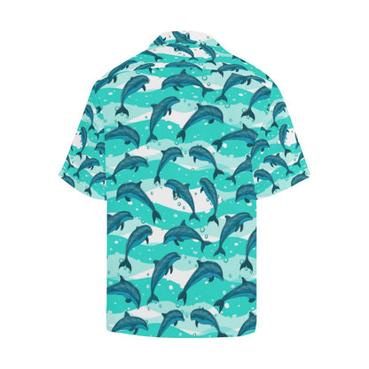 Dolphin Design Print Pattern Men Aloha Hawaiian Shirt