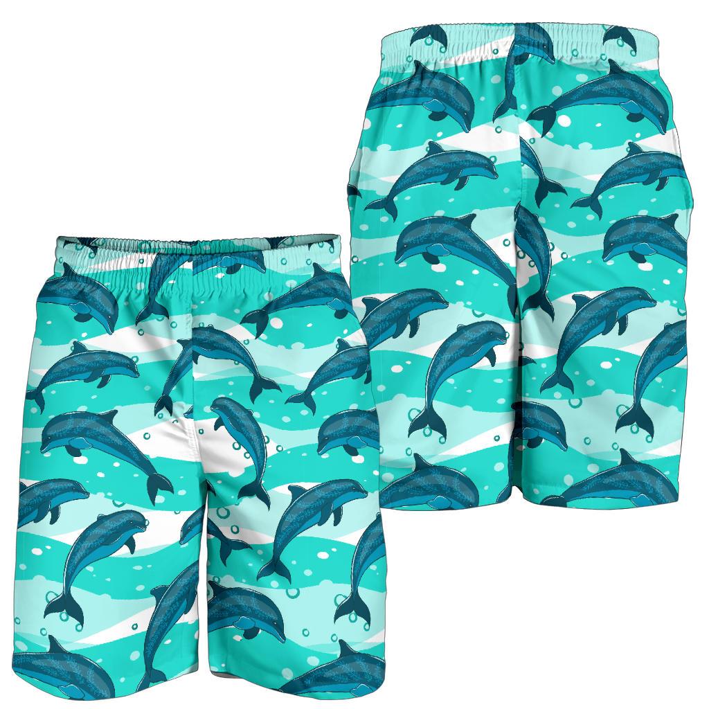 Dolphin Design Print Pattern Mens Shorts-JTAMIGO.COM