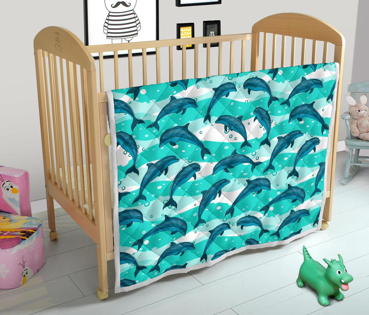 Dolphin Design Print Pattern Premium Quilt-JTAMIGO.COM