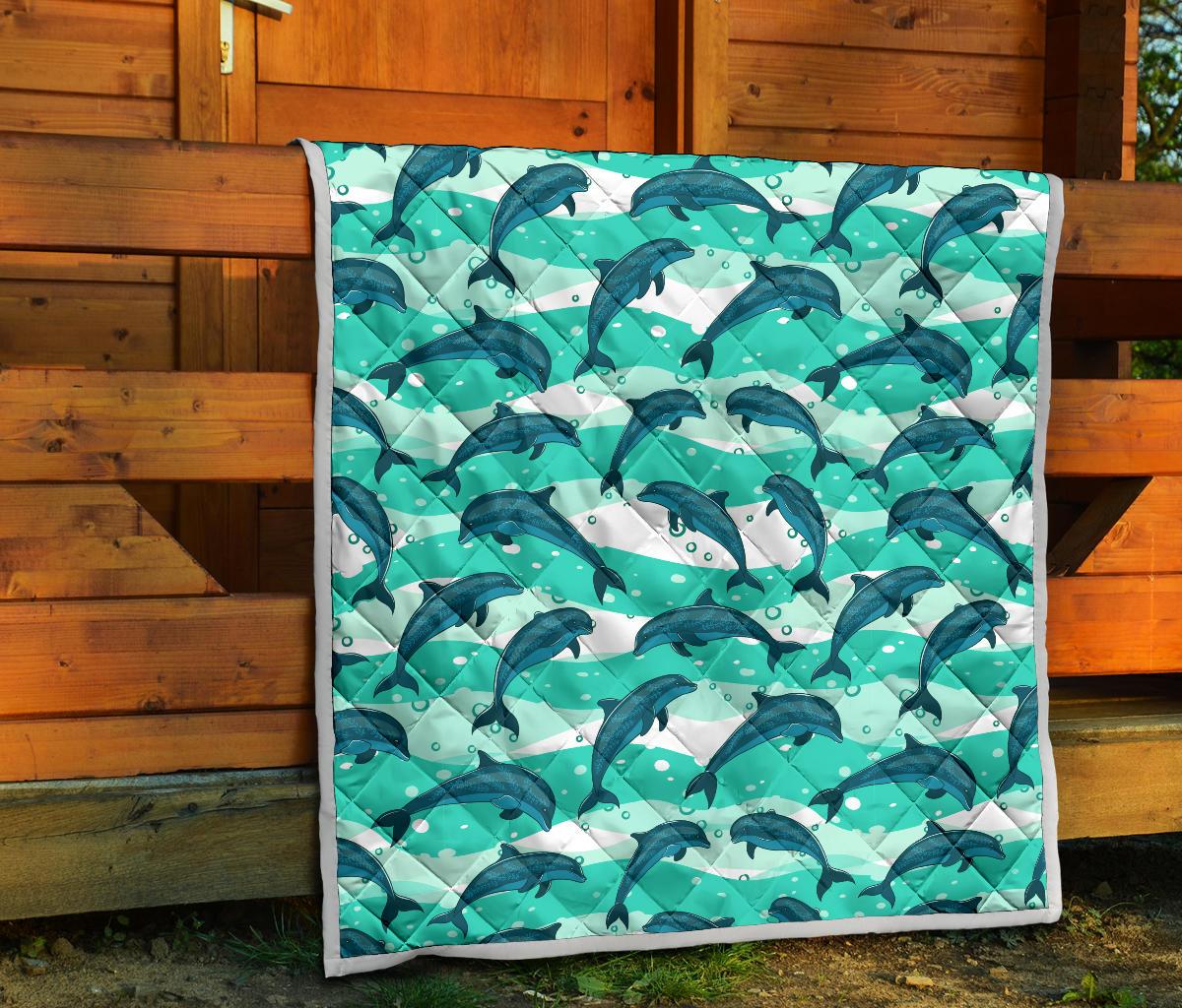 Dolphin Design Print Pattern Premium Quilt-JTAMIGO.COM