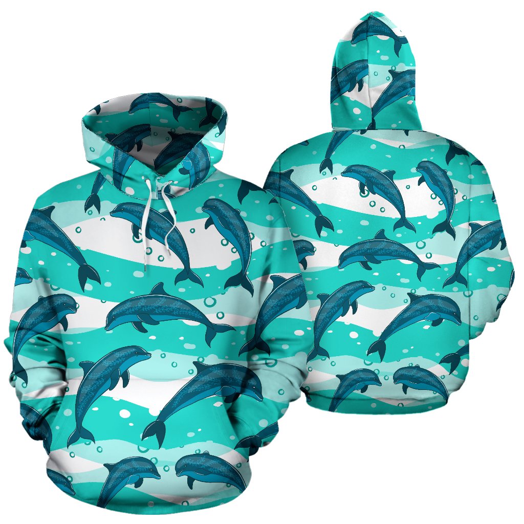Dolphin Design Print Pattern Pullover Hoodie