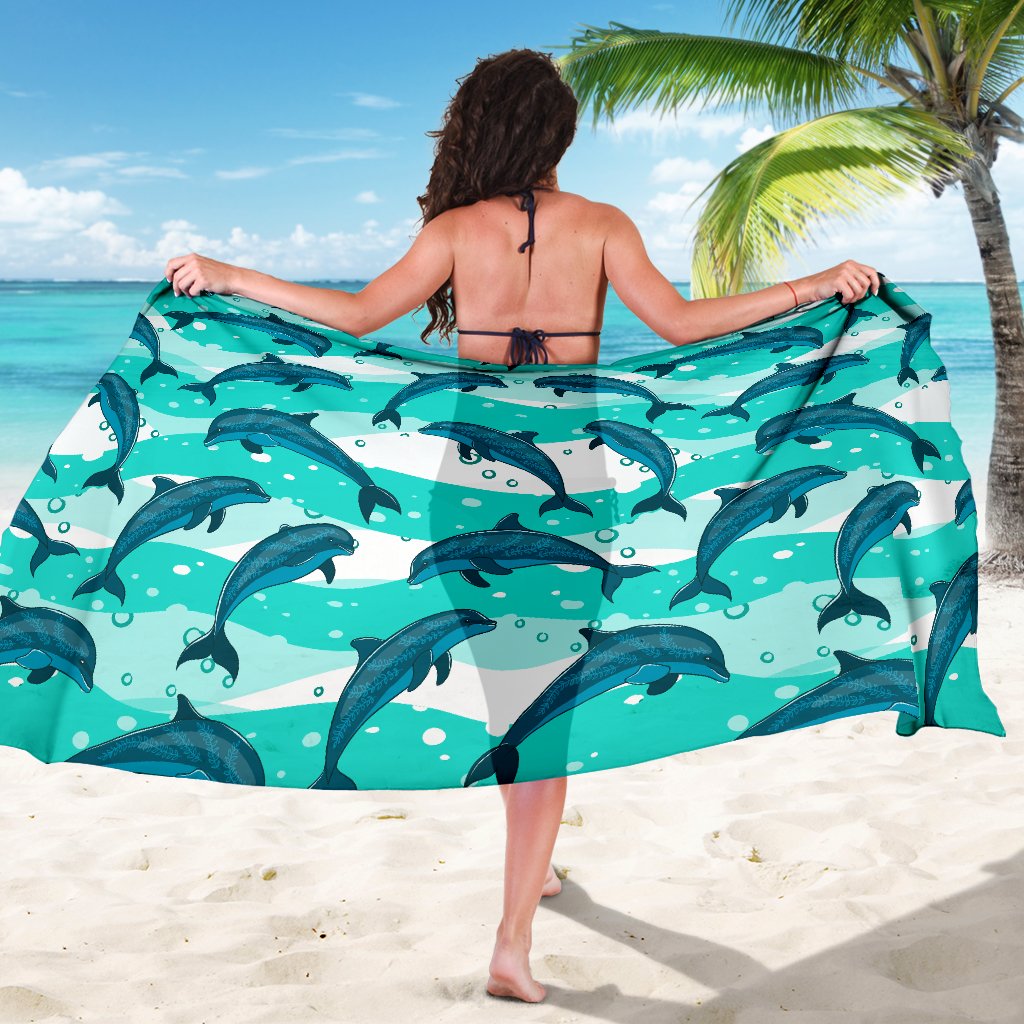 Dolphin Design Print Pattern Sarong Pareo Wrap