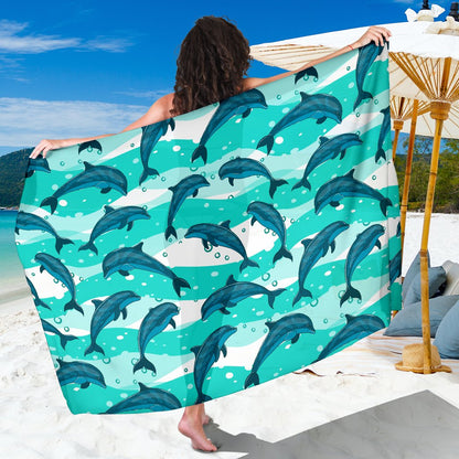 Dolphin Design Print Pattern Sarong Pareo Wrap
