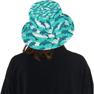 Dolphin Design Print Pattern Unisex Bucket Hat