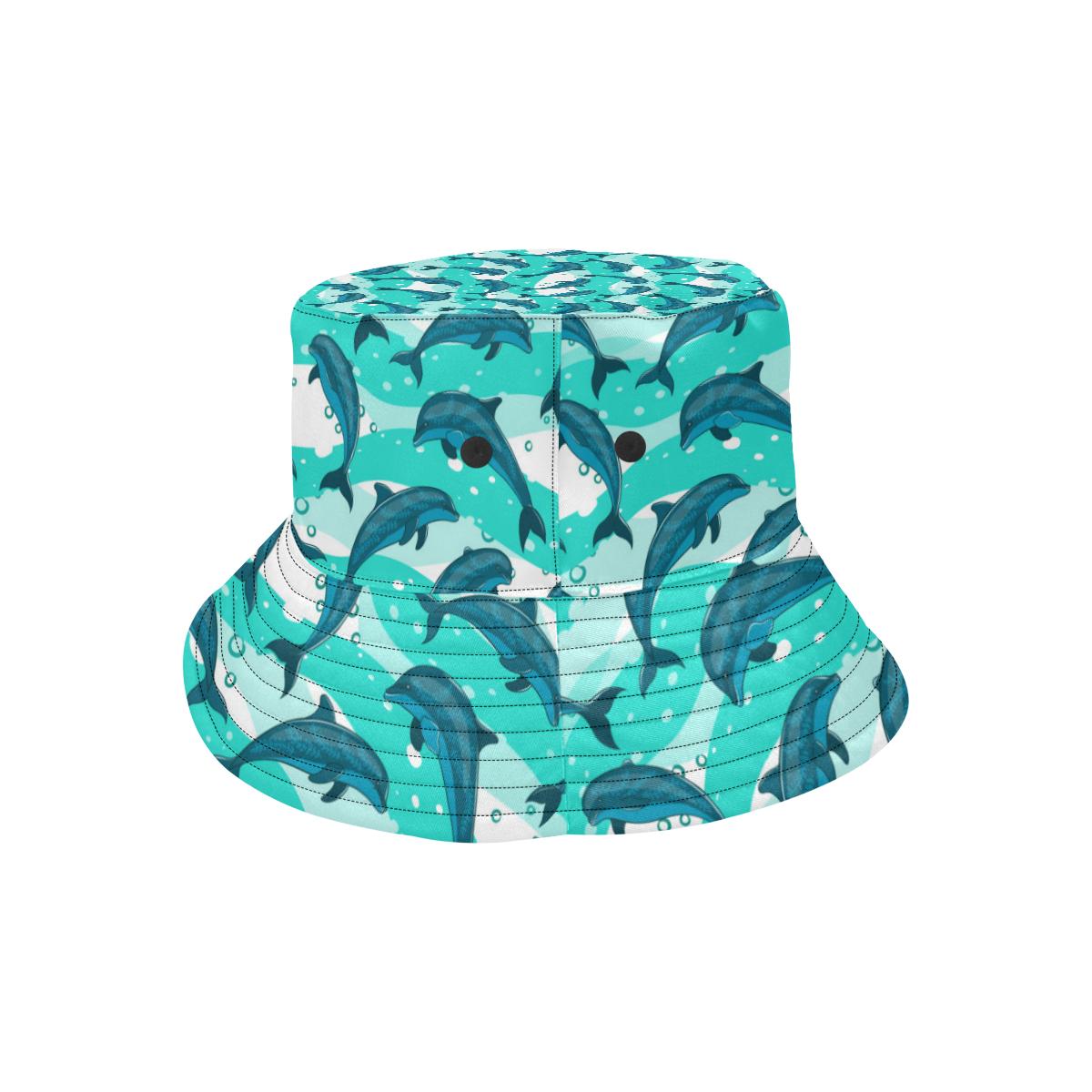 Dolphin Design Print Pattern Unisex Bucket Hat