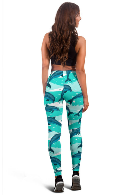 Dolphin Design Print Pattern Women Leggings