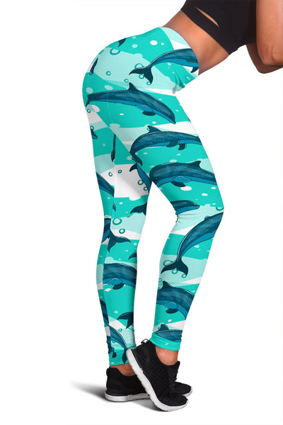 Dolphin Design Print Pattern Women Leggings
