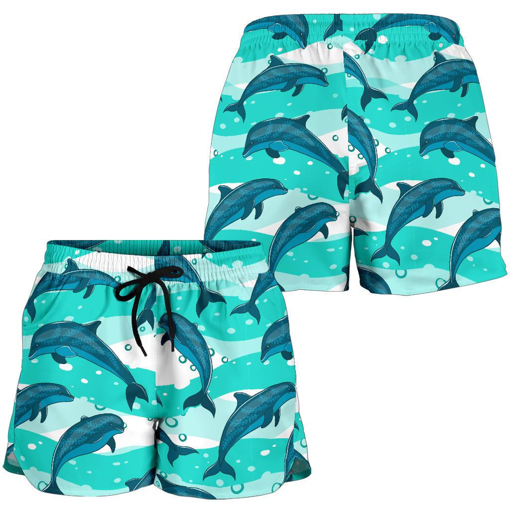 Dolphin Design Print Pattern Women Shorts-JTAMIGO.COM