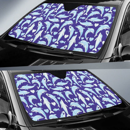 Dolphin Smile Print Pattern Car Sun Shade For Windshield
