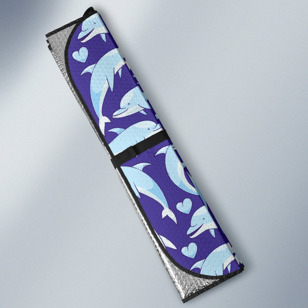 Dolphin Smile Print Pattern Car Sun Shade For Windshield