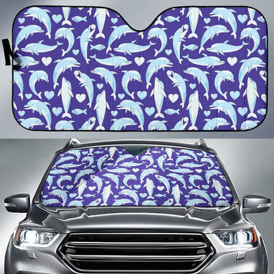 Dolphin Smile Print Pattern Car Sun Shade For Windshield