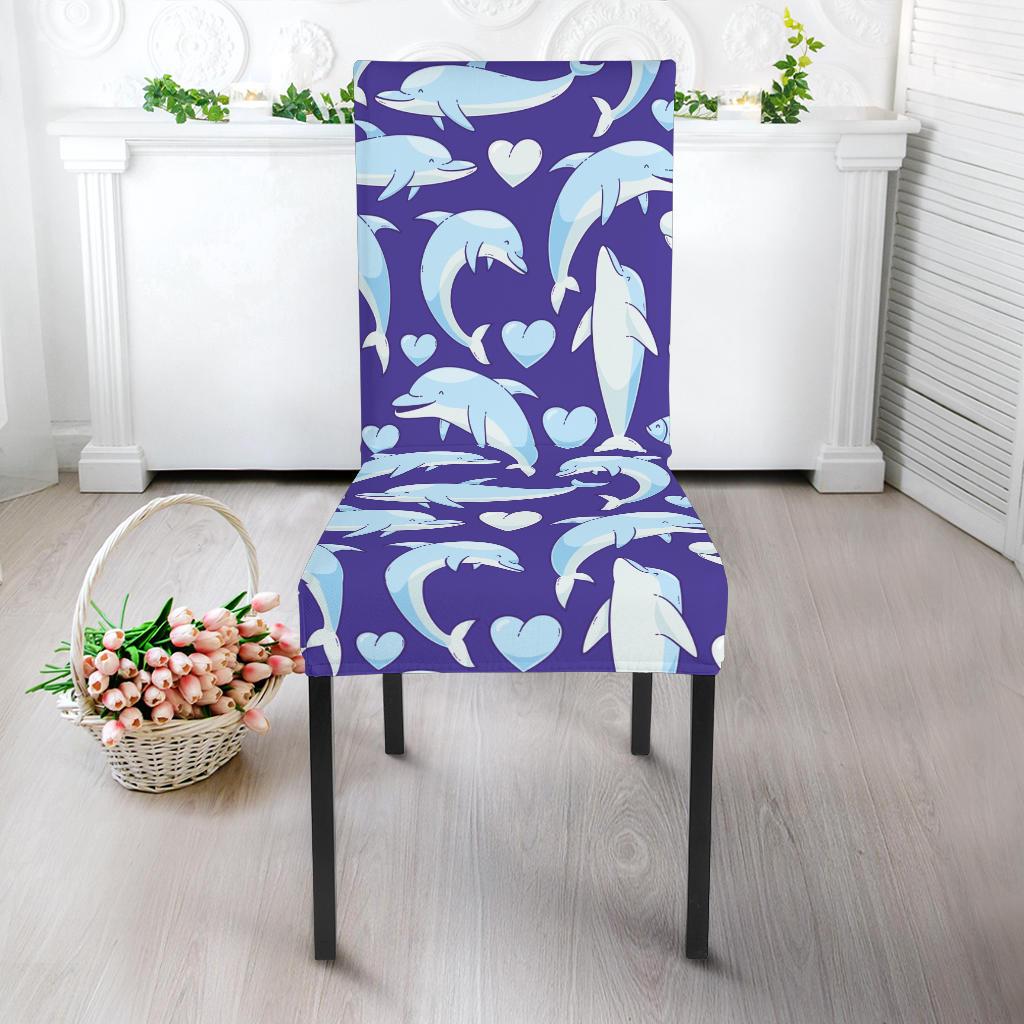 Dolphin Smile Print Pattern Dinning Chair Slipper-JTAMIGO.COM