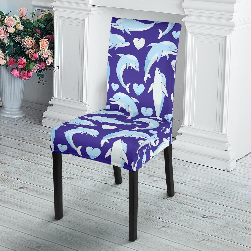 Dolphin Smile Print Pattern Dinning Chair Slipper-JTAMIGO.COM