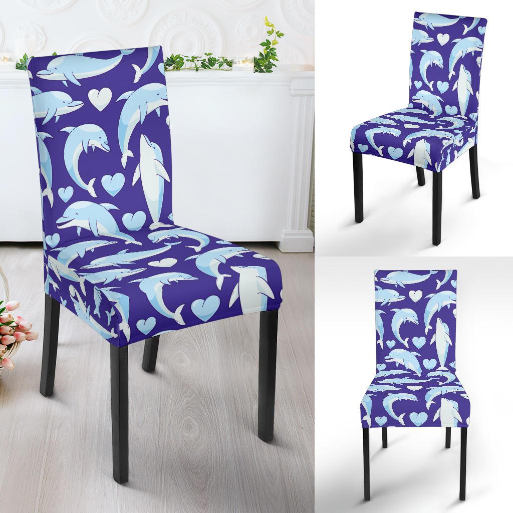 Dolphin Smile Print Pattern Dinning Chair Slipper-JTAMIGO.COM