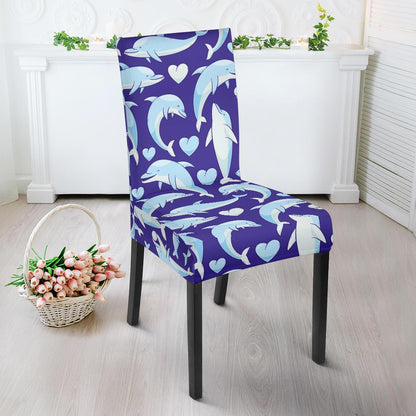 Dolphin Smile Print Pattern Dinning Chair Slipper-JTAMIGO.COM
