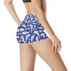 Dolphin Smile Print Pattern High Waisted Spandex Shorts-JTAMIGO.COM