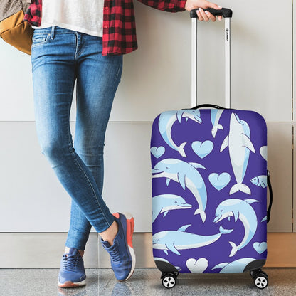 Dolphin Smile Print Pattern Luggage Cover Protector