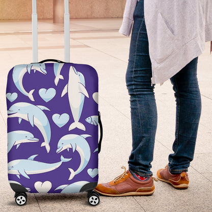 Dolphin Smile Print Pattern Luggage Cover Protector