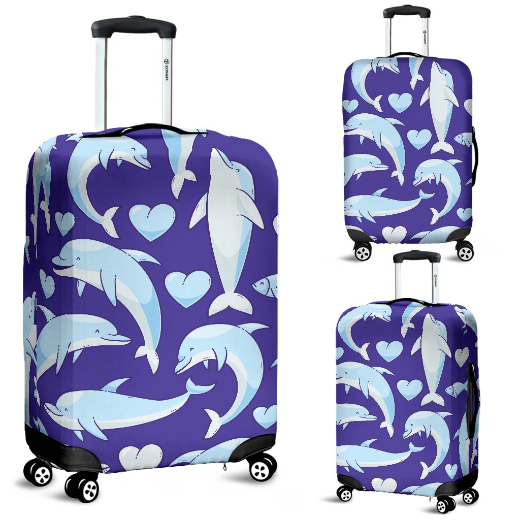 Dolphin Smile Print Pattern Luggage Cover Protector