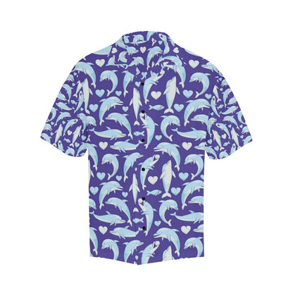 Dolphin Smile Print Pattern Men Aloha Hawaiian Shirt