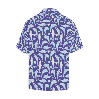Dolphin Smile Print Pattern Men Aloha Hawaiian Shirt
