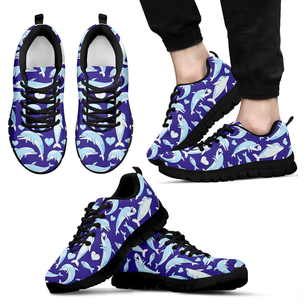 Dolphin Smile Print Pattern Men Sneakers Shoes