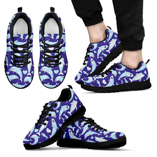 Dolphin Smile Print Pattern Men Sneakers Shoes