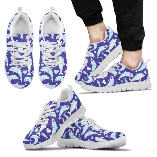 Dolphin Smile Print Pattern Men Sneakers Shoes