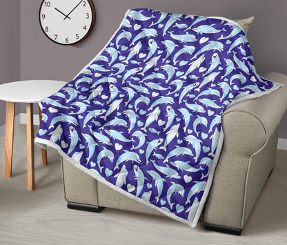 Dolphin Smile Print Pattern Premium Quilt-JTAMIGO.COM