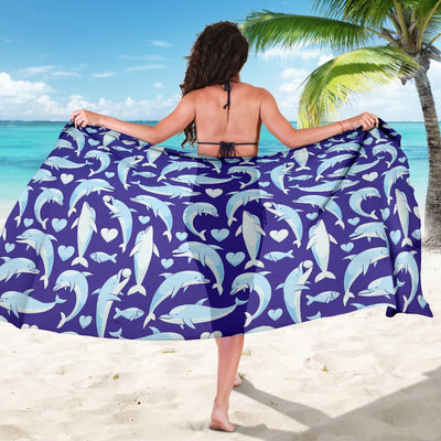 Dolphin Smile Print Pattern Sarong Pareo Wrap