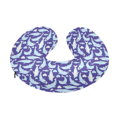 Dolphin Smile Print Pattern U-Shaped Travel Neck Pillow-JTAMIGO.COM