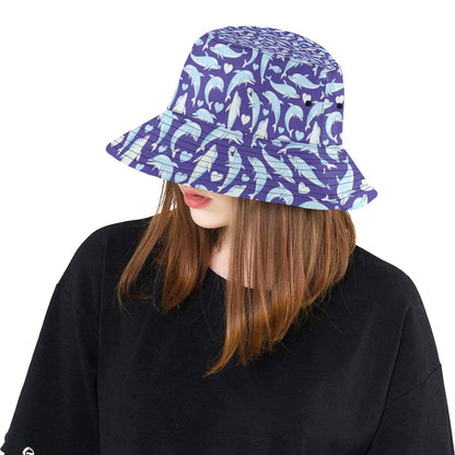 Dolphin Smile Print Pattern Unisex Bucket Hat