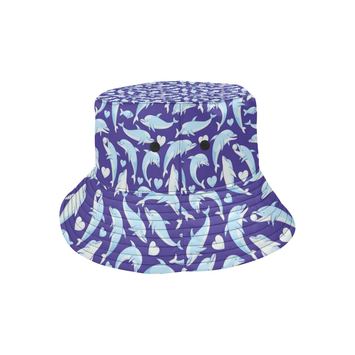 Dolphin Smile Print Pattern Unisex Bucket Hat