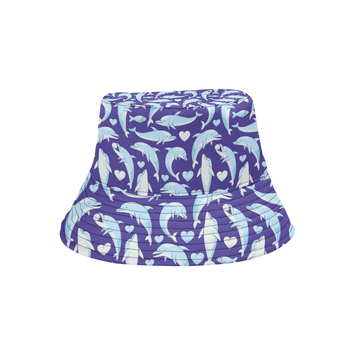 Dolphin Smile Print Pattern Unisex Bucket Hat