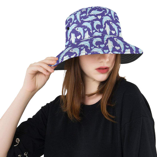 Dolphin Smile Print Pattern Unisex Bucket Hat