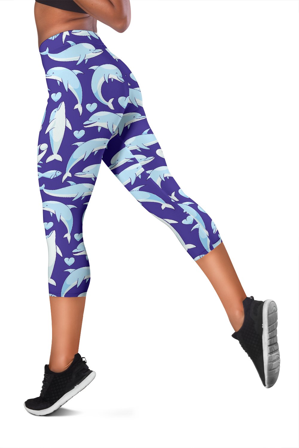 Dolphin Smile Print Pattern Women Capris