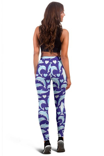 Dolphin Smile Print Pattern Women Leggings